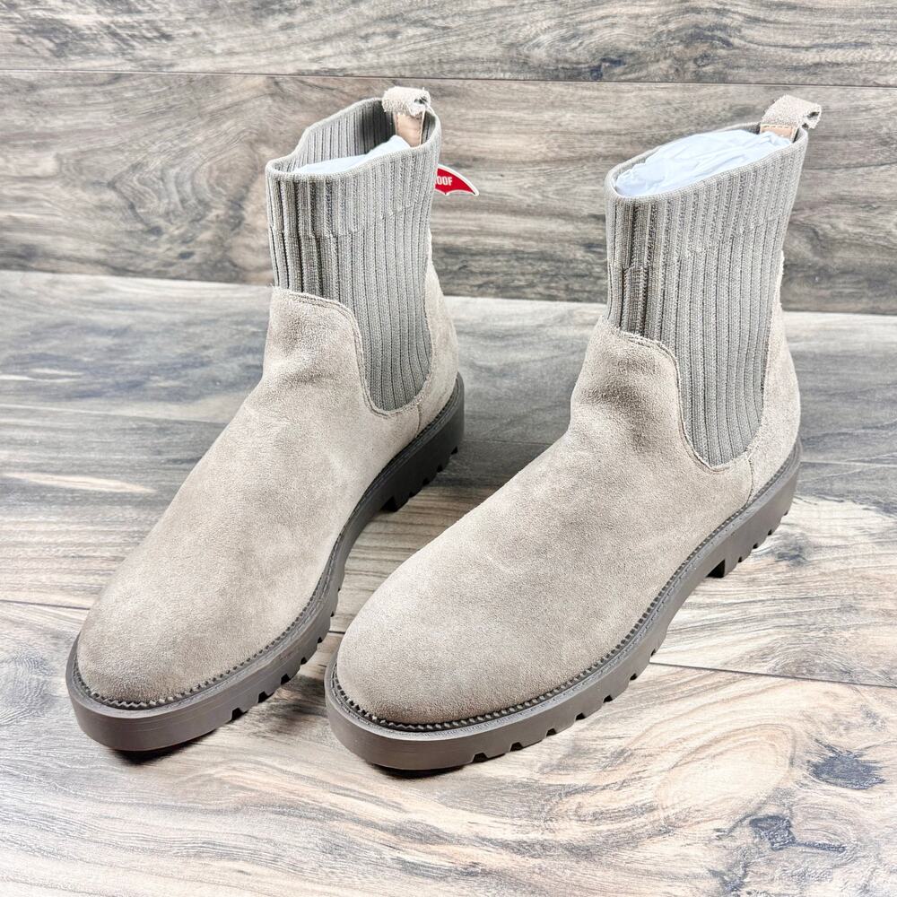 NEW Blondo Hallie 10M Taupe Suede Waterproof Chelsea Boots Booties - Picture 5 of 11